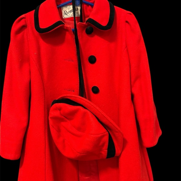 Rothschild vintage Little Girls Red Coat with hat  size 6 - Picture 1 of 5